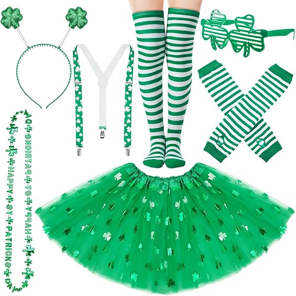 2 Ghirlande Fiorellini Per San Patrizio, Collane Leis Con Colori Irlandesi Arancione, Verde, Bianco, Lunghezza 105 Cm