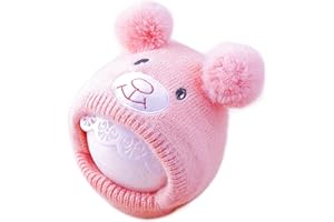BOOSHMall Cappello Invernale Bambino, Carino Cappello Maglia Cotone con Orecchie, Autunno e Inverno Caldo per Bambine e Ragazze