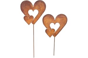 Bornhöft Piquet de Jardin en métal rouillé - Décoration de Jardin - Décoration de Jardin rouillée