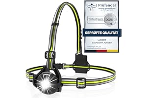 ‎LUMEFIT LUMEFIT Lauflicht mit Reflektoren, ideal zum Joggen und Laufen, mit 500 Lumen FrontTaschenlampe, 90° verstellbar, Laufgürtel mit rundum-Reflektoren, rotes Rücklicht, mit Akku
