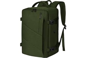 Leyrica Zaino da Viaggio 40x20x25 cm per Ryanair/Wizzair – Bagaglio a Mano Unisex, Zaino per Laptop 15", Borsa da Cabina Impermeabile, Daypack Casual, Zainetto da Lavoro (Verde)