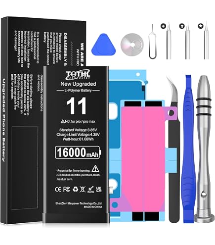 Batterie IPhone 11 – 10300 MAh – Haute Capacité – Remplacement Facile – Compatible A2221/A2223/A2111