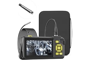 3.9mm Industrial Endoscope Inspection Camera Zealtron Borescope Inspection Camera with 6 LED Lights IP68 Waterproof Snake Sewer Camera with 4.5" IPS Screen 32GB Card Travel Case