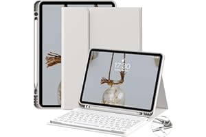 JKSML Etui na klawiaturę do iPad Air 11" (M2) 2024, iPad Air 5. Gen 2022/4. Gen 2020 10,9", etui na klawiaturę z uchwytem na rysik, zdejmowana klawiatura Bluetooth QWERTZ, Szary