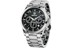 BY BENYAR Orologio Uomo Cronografo Movimento al Quarzo Impermeabile Elegante Sportivo Moda Business Orologi da Polso
