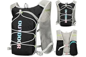 TYXHXTF Zaino Idratazione Zaino da Corsa 12L con Strisce Riflettenti, Zainetto Leggero, Rete Traspirante per Outdoor, Maratona, Ciclismo, Alpinismo, Uomoe Donna