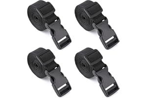 Thinp 4 Pack Tie Down Straps, 2m Adjustable Lashing With Quick Release Buckles for Boat Cover, Cargo, Luggage, Bicycles, Car Roof Rack Fixing and Moving