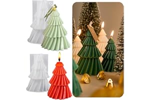 pekifaves 2 Pezzi Stampi per candele di Natale, 3D Forma di Albero di Natale Stampo per Candele in Silicone, per Realizzare Candele, Saponi, Aromaterapia, fai da te, decorazioni natalizie