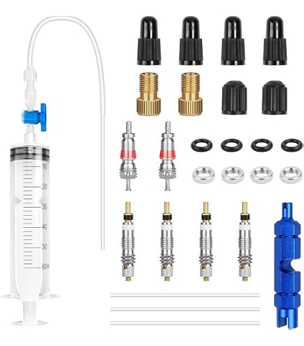 Kit Seringue Mastic Tubeless Vélo 60ML - Valve Presta Outils Montage Pneu Sans Chambre