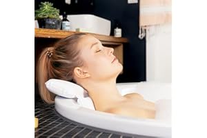 TRANQUILBEAUTY Poduszka do kąpieli, świetna, pod głowę i szyję, z 7 przyssawkami, luksusowa, ergonomiczna, z pudełkiem na prezent, wodoodporna, idealna dla osób starszych i dzieci