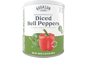 Augason Farms Dehydrated Diced Red & Green Bell Peppers #10 Can, 20 oz