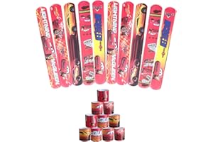 MODALI Slap Bracelets, Cars Bracelets de Chez pour Enfants pour Les Fêtes D'anniversaire, 10 PCS Slap Bracelets à Claquer pour Enfant Parti Sac Remplisseurs Cadeau Party Favors pour Filles Garçons
