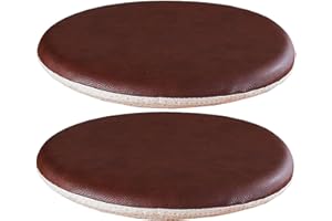 PIPOEI Set di 2 Cuscini per sedie, Rotonde Cuscino per Sedile in Pelle, 4 cm di Spessore Antiscivolo Sgabello Bistro Cuscinetto per Ufficio, Soggiorno, Cucina Sala da Pranzo 03,2 Set - 30cm