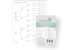 EASYGENIE LARGE PRINT Blank Pedigree Chart (6 generations/64 names) for Ancestry, single sheet | Archival-Quality Genealogy Forms