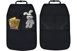 Futuhada 2 Pezzi Protettori di Seggiolini Auto Bambini, Tessuto Oxford Impermeabile Protezione Schienale Sedile Anteriore, Universale Proteggi Anti-Calcio Sedile Posteriore con 2 Tasche