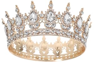 VICASKY Crown Birthday Tiara Vintage Decoration Women's Wedding Crown Tiara for Cake Engagement Silver Golden Princess Gold Bridal Hair Accessories Flower Wreath Hair Birthday Queen Women Glittering