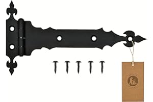 MoriaDesign Rustikal Scharniere - 2,5 x 230 x 130 mm - Schwarz - Torband Schwarz Schmiedeeisen - Scharnier für Gartentore, Holztüren, Holztore und Fensterläden, Dekorative Kreuzgehänge