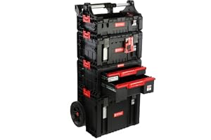 Set verktygslåda på hjul, dubbelskåp, verktygslåda-organiserare, låda med handtag H 139 cm, modulärt set, Garage Workshop PRO