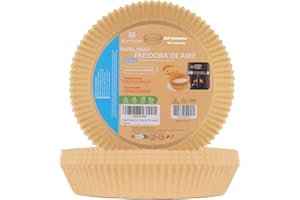 RAYPOW Luftfritteusepapier 16R200 Air Fryer, quadratisch, 200 Stück, 16-20 cm, Einwegformen für Ofen, BPA-frei, Zubehör für Fritteuse ohne Öl, 2 bis 8 Liter (16-20 cm, rund, 200 Stück)
