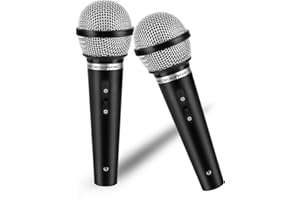 JAONLD Fake Microphone, 2 Pcs Microphone Prop Kids Toy Portable Plastic Model Handheld Karaoke Equipment for Birthday Party Favors Pretend Play Costume Prop