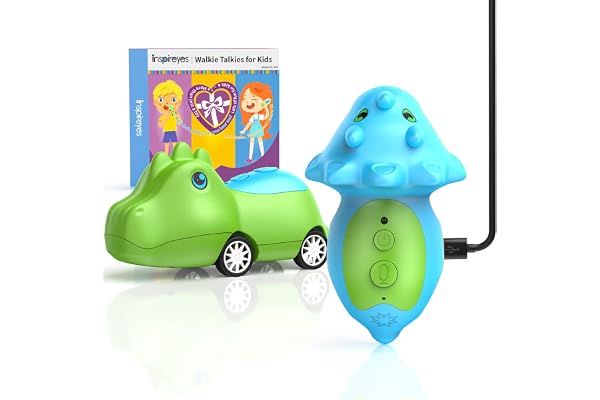 Inspireyes Voitures Jouets Dinosaure avec Talkie-Walkies pour Enfants, Jouets Rechargeables pour Garçons et Filles 3–7 Ans, Idéal Intérieur et Extérieur, Cadeau Anniversaire et Noël, Lot de 2