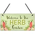 RED OCEAN Garden Signs HERB GARDEN Sign Allotment Home Veg Pots Hanging Sign Garden Lover Gift