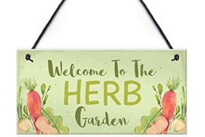 RED OCEAN Letrero de jardín con diseño de hierbas para jardín, para casa y verduras