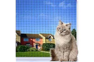 Tatamiyya Red para Gatos Reforzada，6X 2 m Red para Gatos Terraza ，Malla Protectora Balcon Robusta, Resistente a los Rayos UV, Red de Proteccion para Gatos para balcón, Terraza y Ventana (Negro)