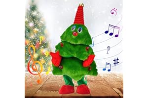 Berelin Singender und Tanzender Weihnachtsbaum Plüsch, 14.95 Zoll Musik Plüsch mit Licht, Lernen zu Sprechen Weihnachtsbaum Doll, Kinder