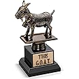 Flexzion The Goat Trophy Award - Greatest of All Time Funny Trophy for Adults, Engraved Plate with Statue, Unique Recognition Gift Plaque for Fantasy Sports, Employee, Teacher, Boss, Friend, & More