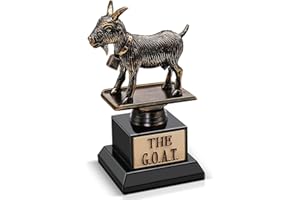 Flexzion Nagroda The Goat Trophy Award - najlepsze wszechczasów zabawne trofeum dla dorosłych, grawerowany talerz z statuetką, unikalna tablica podarunkowa z uznaniem dla sportów fantasy, pracownika,