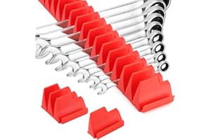 Kisbeibi Wrench Organizer for 40 Wrenches, Improving Efficiency Magnetic Wrench Holder, Tool Organizer for Tool Box, Wall-Mounted Pliers Holder Wrench Organizer for Wrench Storage(Red)