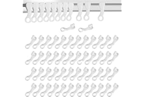 NOENAENI 50PCS Curtain Gliders for Old Tracks Drapery Track Glider Hooks White Curtain Track Runners Rail Glider Hooks Easy Fit Strong Plastic for Smooth Sliding and Easy Fit Plastic Ideal for Window Door Etc