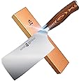 TUO Cutlery Meat Cleaver Chopper Knife - HC German Stainless steel - Kitchen Knife - Ergonomic Pakkawood Handle - 6" - Fiery Series