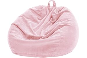Nobildonna Sitzsackstuhl für Kinder und Erwachsene, nur Bezug (Keine Füllung) für Sofa-Stofftiere, 110 x 89 cm(Rosa)