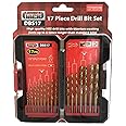 LUMBER JACK HSS Drill Bits Set, 17 Piece Titanium Coated Metal Drill Bits, Packed in Sturdy Storage Case, for Stainless Steel, Wood, Soft Metal