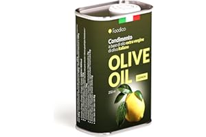 ‎FOODICO Foodico Zitronenöl – Extra natives Olivenöl aus Italien mit natürlichem Zitronenaroma, 250 ml Metall-Dose, kaltgepresst, vegan, aromatisiertes Gourmet-Würzöl für Salat, Fisch & Desserts
