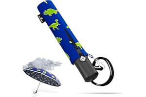 STYNGARD Regenschirm automatik Kinder mit Sicherheitsreflektoren - Kinder Regenschirm Mädchen/Junge - Automatik Kinderschirm Schulranzen Modell - ROTTERDAM