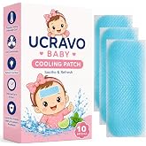 UCRAVO 10 pcs Kids Cooling Patches for Fever Discomfort Pain Relief Reducer Soothe Headache Forehead Strips Gel Sheet Toothac