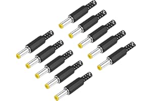 PNGKNYOCN Spina di alimentazione sostitutiva CC 5,5x2,5 mm, adattatore di alimentazione a saldare CC 5,5 mm x 2,5 mm per la riparazione dei cavi di alimentazione (10 confezioni)