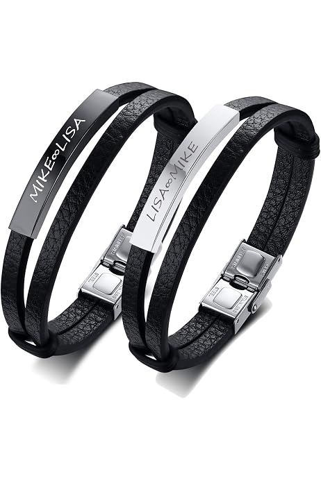 Personalisierte Panzerarmbänder Für Paare & Freunde - Graviertes Edelstahl Armband Für Damen & Herren