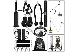 FAVUIT Weight Cable Pulley System Gym DIY Pulley Cable Machine Attachment System Fitness Home Gym Equipment Workout Accessories Forearm Wrist Roller Training for LAT Pull Down Biceps Curl Tricep Extensions
