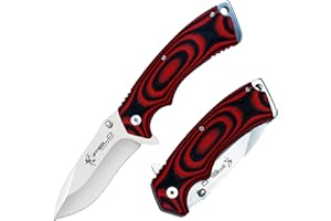 iFIELD Navaja EL29090 con mango G10 y hoja de acero 7cr17mov, 54-57 HRC de dureza, herramienta de camping para pesca, caza, actividad deportiva.