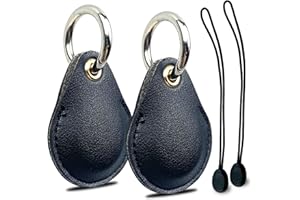 THINGSBAG AirTag Étui Porte-Clés, Lot de 2 Air Tag Porte Clé Housse en Cuir Compatible avec Apple Item Finder, Caché Coque de Protection iTag GPS Locator Manchon de Porte-clés Organisateur Mousqueton Accessoire