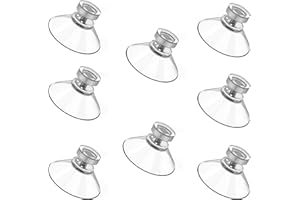 KERUTO 8 Pieces Window Suckers,41 Mm Suction Cups with Metal Screws and Nuts, Transparent Suction Cup Anti-Collision Suitable for Glass Mirrors Windows Walls Doors Desktops and Other Smooth Flat Surfaces