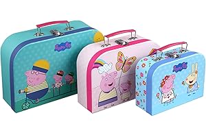 BARBO TOYS Peppa Wutz Koffer 3 in 1 | Aufbewahrungskoffer für Spielzeug, 3 Verschiedene Größen und Designs | Offiziell Peppa Pig Lizenziert