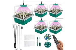 VDYXEW 5 Pack Propagator with Light, Seed Trays with Timing Controller, Seed Propagator for Indoor Germination Growing