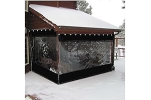 AMDHZ Rideaux Transparent pour Pergola, Bache pour Terrasse 0, 5mm Rideau Exterieur PVC Étanche avec Oeillets pour Extérieur, Jardin, Balcon, Pergola, Personnalisable (Color : Noir, Size : 1.9x2.5m)