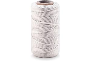 AMAZINGGIRL Kitchen twine cotton cord 100g = ca. 70m - butcher twine roasting cord baker's twine twine package cord macrame cord White