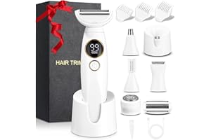 ZOFORY Golarka damska, depilator damski 5 w 1, golarka intymna dla kobiet z akumulatorem, golarka damska elektryczna ze stacją ładującą USB, Golarka damska do ciała, pach, bikini, brwi i nosa